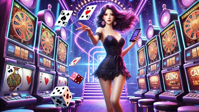 Detail permainan slot dengan simbol bonus pada reel