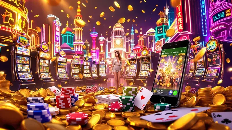 Antarmuka slot mobile dengan tema permainan berwarna